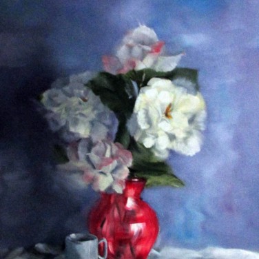 Flowers in a Red Vase SOLD