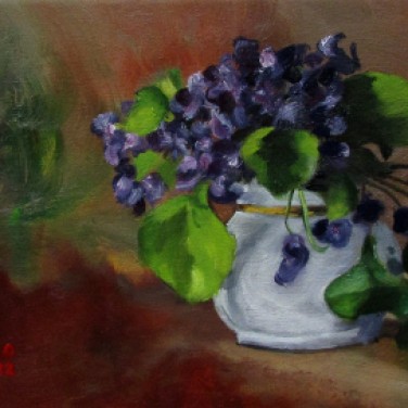 Violets in A Vase SOLD